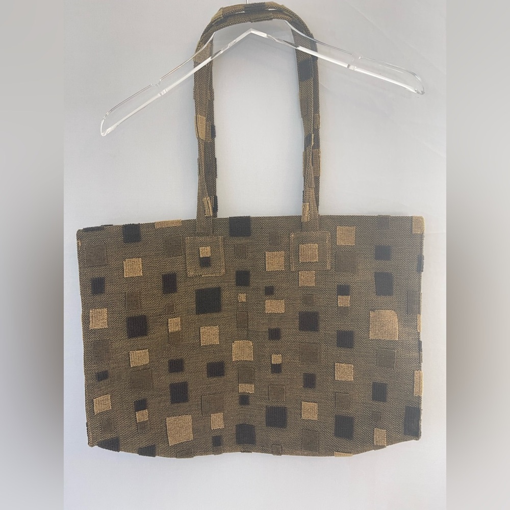 Geometric Upholstery Fabric Tote Bag Hand Made - Picture 12 of 13